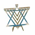 Ss Collectibles Menorah with Brass Modern Star of David - Gray SS3500452